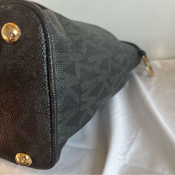 MICHAEL KORS Signature Black Jet Set Pocket Shoulder Bag Tote - Picture 10 of 11